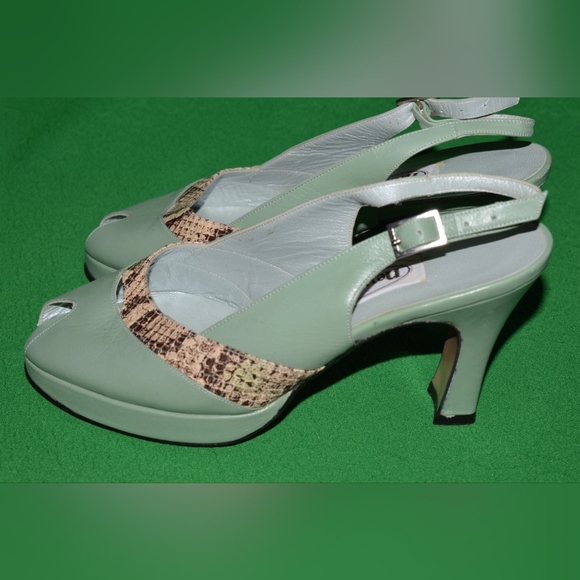 Vintage Shoes NEW STYLE Collection Made in Italy Genuine leather, reptile 1970s - Picture 4 of 8